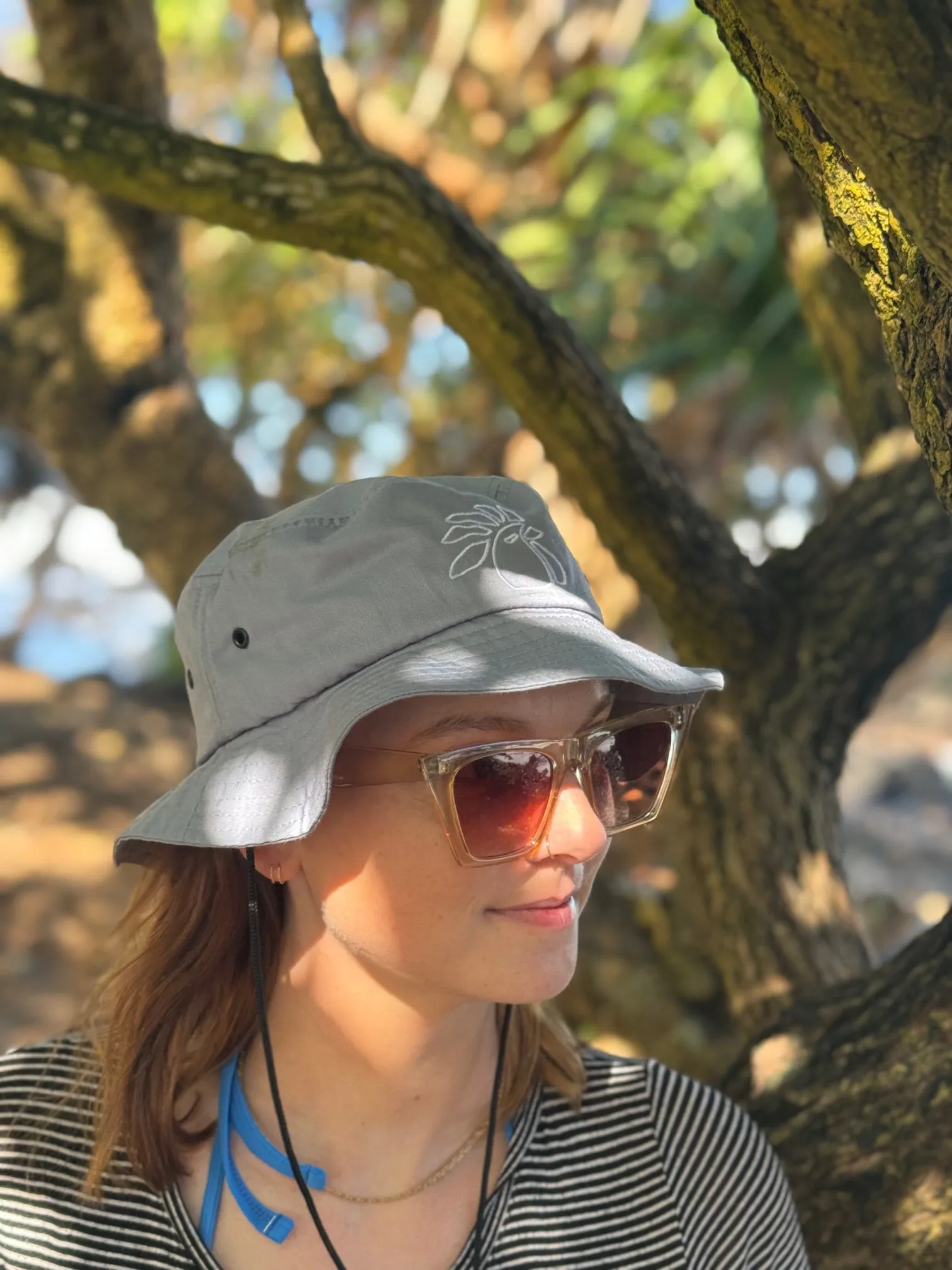 embroidered beach bucket hat