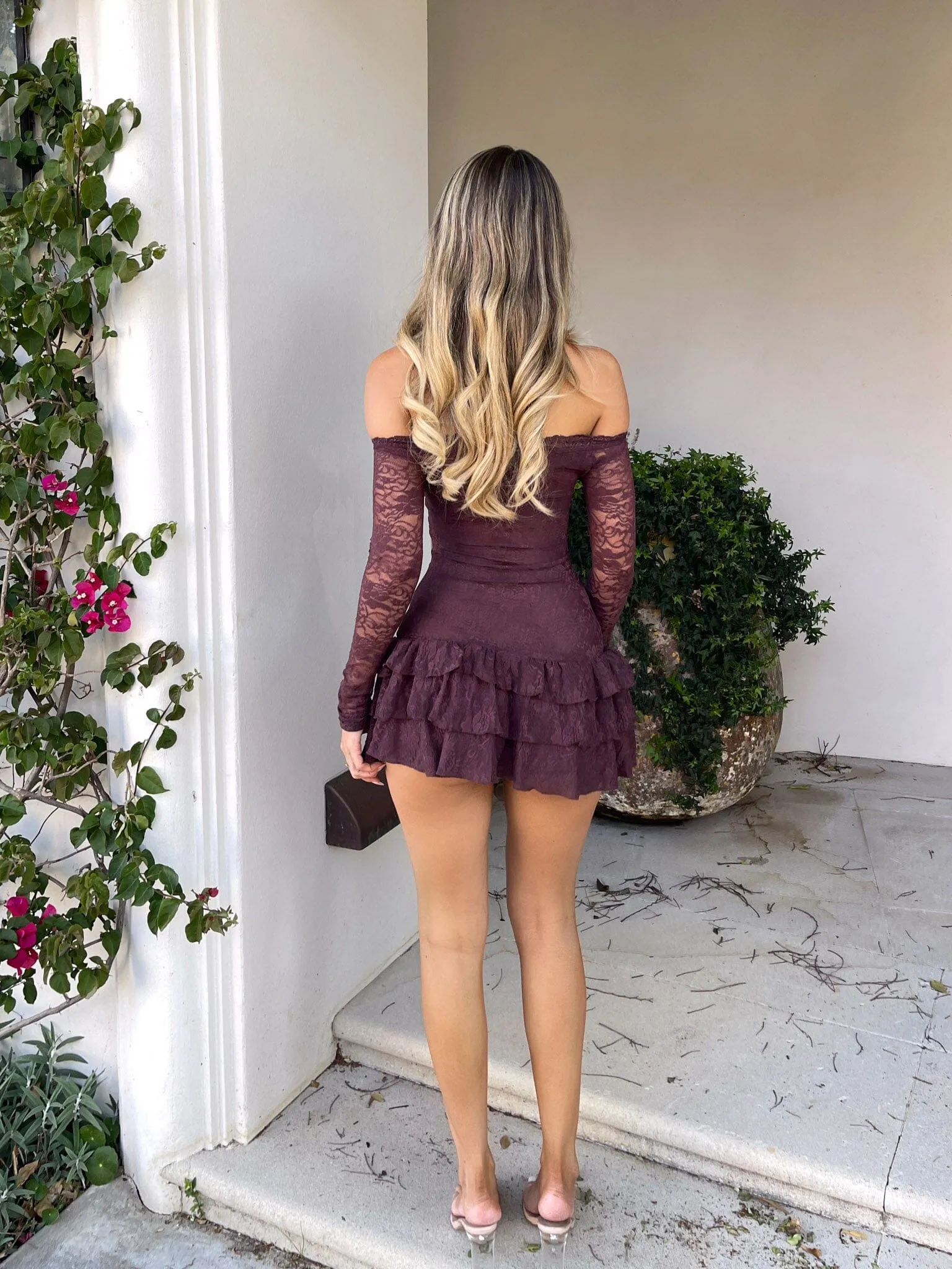 EMERSON MINI DRESS DARK MAUVE