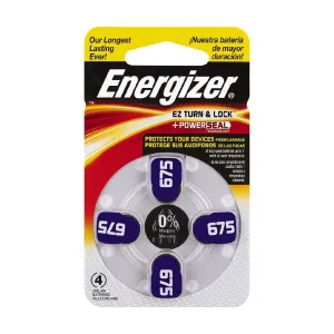 Energizer Hearing Aid Battery AZ675 4 pack