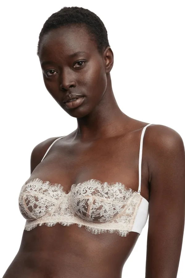 Entice Lace Strapless Bra - White