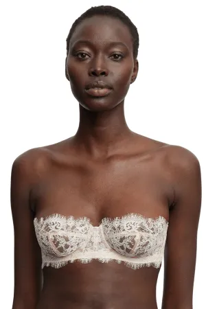Entice Lace Strapless Bra - White