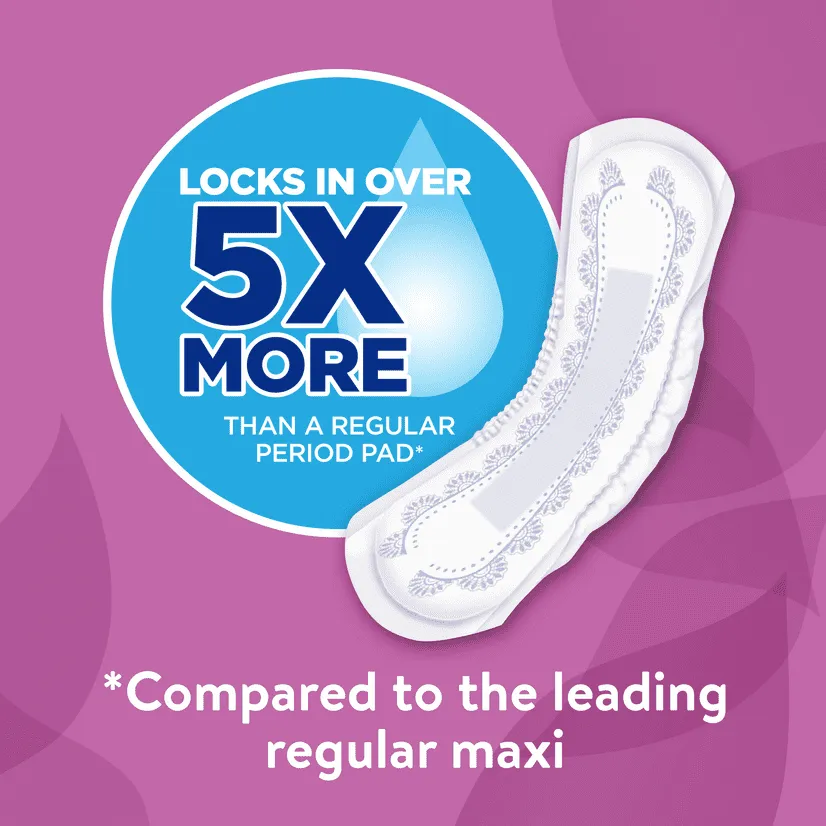 Equate Options Incontinence Pads for Women, Long Length, 60 Ct