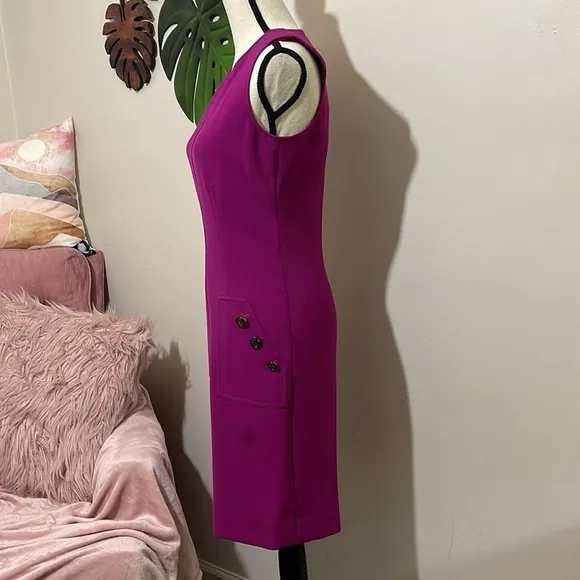 Etcetera Magenta Sleeveless Fitted Sheath Party Dress