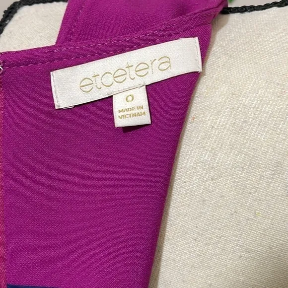 Etcetera Magenta Sleeveless Fitted Sheath Party Dress
