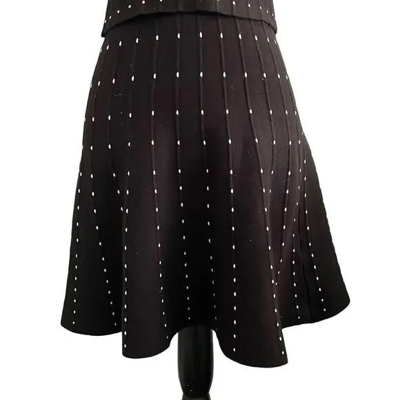 EUC Nordstrom Chelsea28 2-Pc Off Shoulder Black White Dot Top and Skirt Set - XS