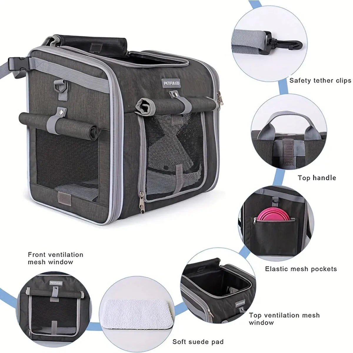 Expandable Pet Bike Basket Carrier