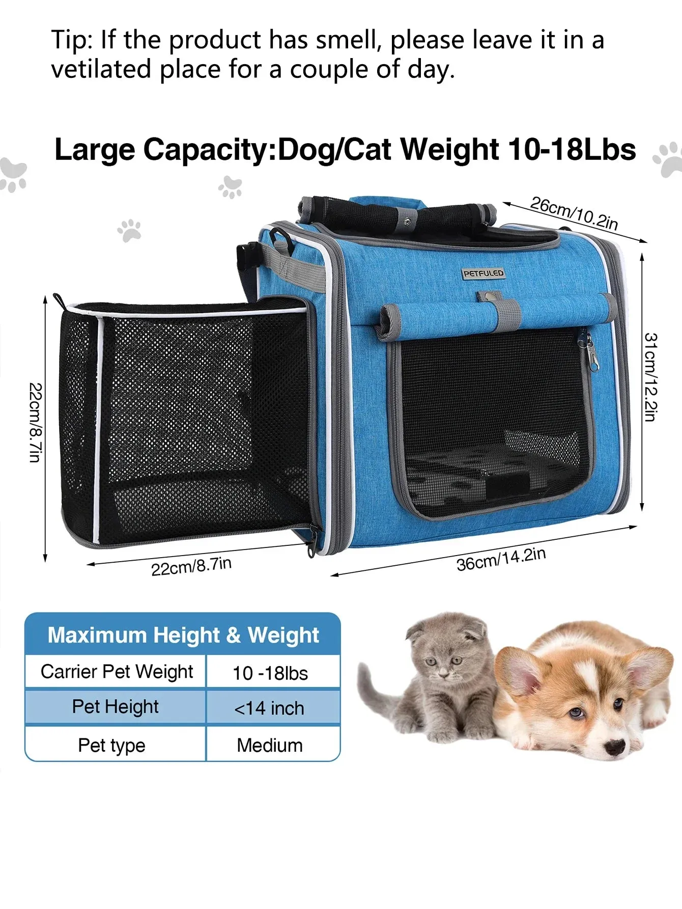 Expandable Pet Bike Basket Carrier