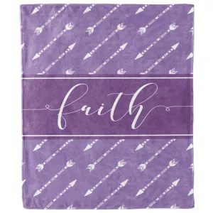 Faith Arrows Purple Blanket