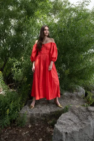 Farah Off-shoulder Midi Dress