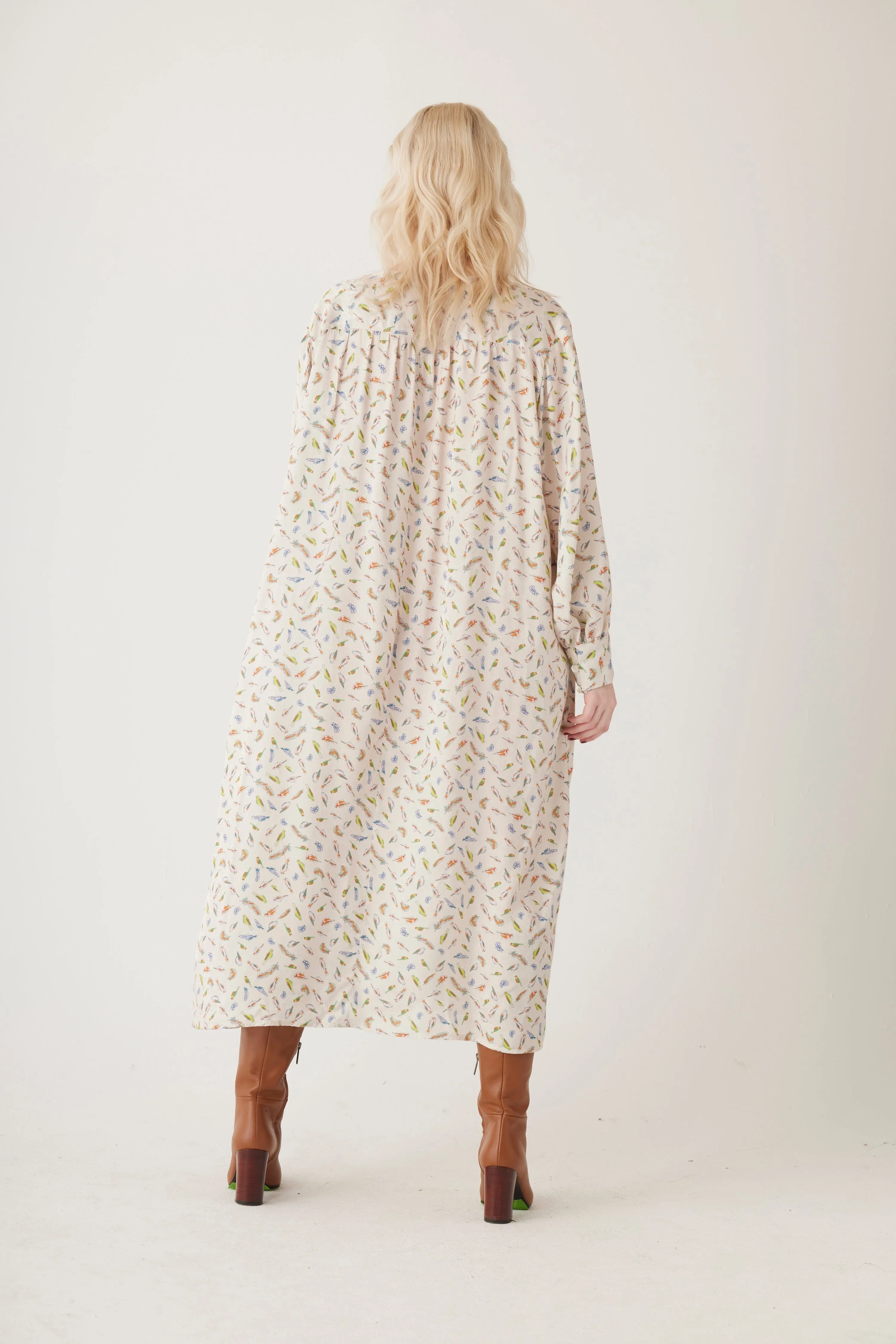 Farrah Dress in Birds Print