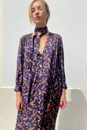 Farrah Dress in Feather Print