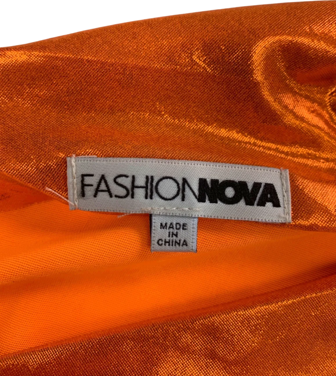 Fashion Nova Orange One Shoulder Dress S