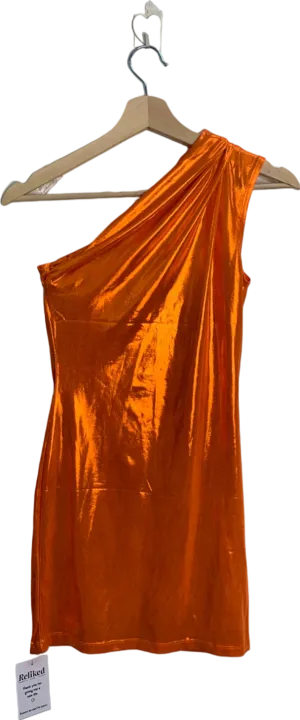 Fashion Nova Orange One Shoulder Dress S