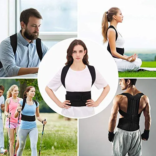 FEGSY Premium Posture Corrector for Men Back Support Belt for Pain Relief for Women Adjustable Upper Back Straightener Shoulder and Chest Brace