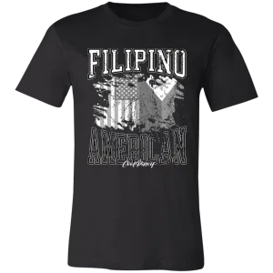 Filipino American Flags Distressed Unisex Jersey T-Shirt