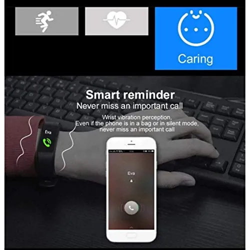 Fitness Band ID115 Bluetooth Smart Band Watch with Waterproof Body Functions Like Steps & Calorie Counter, Call Reminder Activity Tracker