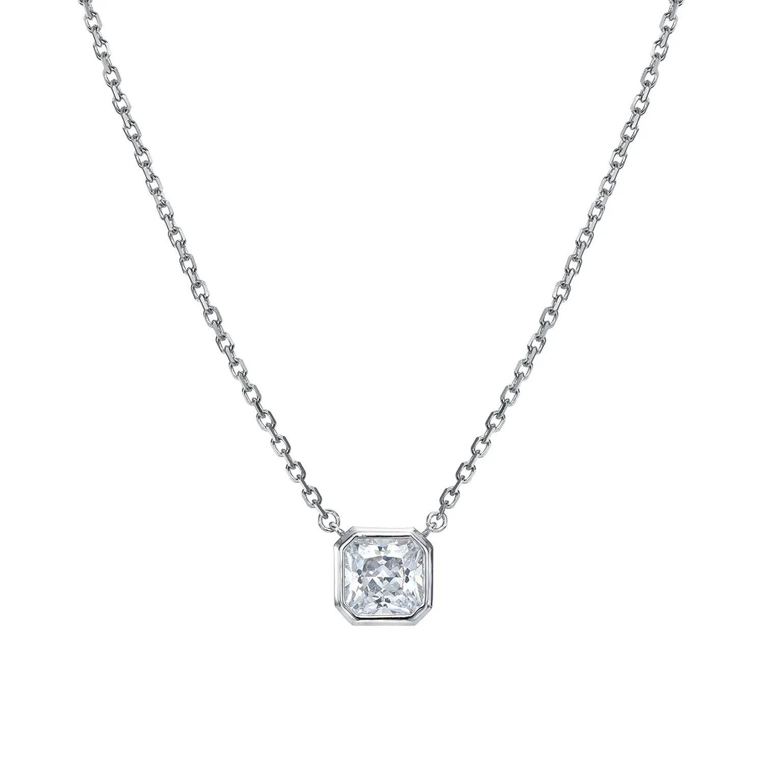 FLOATING RADIANT BEZEL NECKLACE