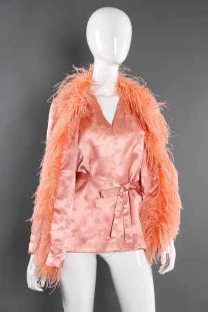 Floral Feather Jacket & Top Set