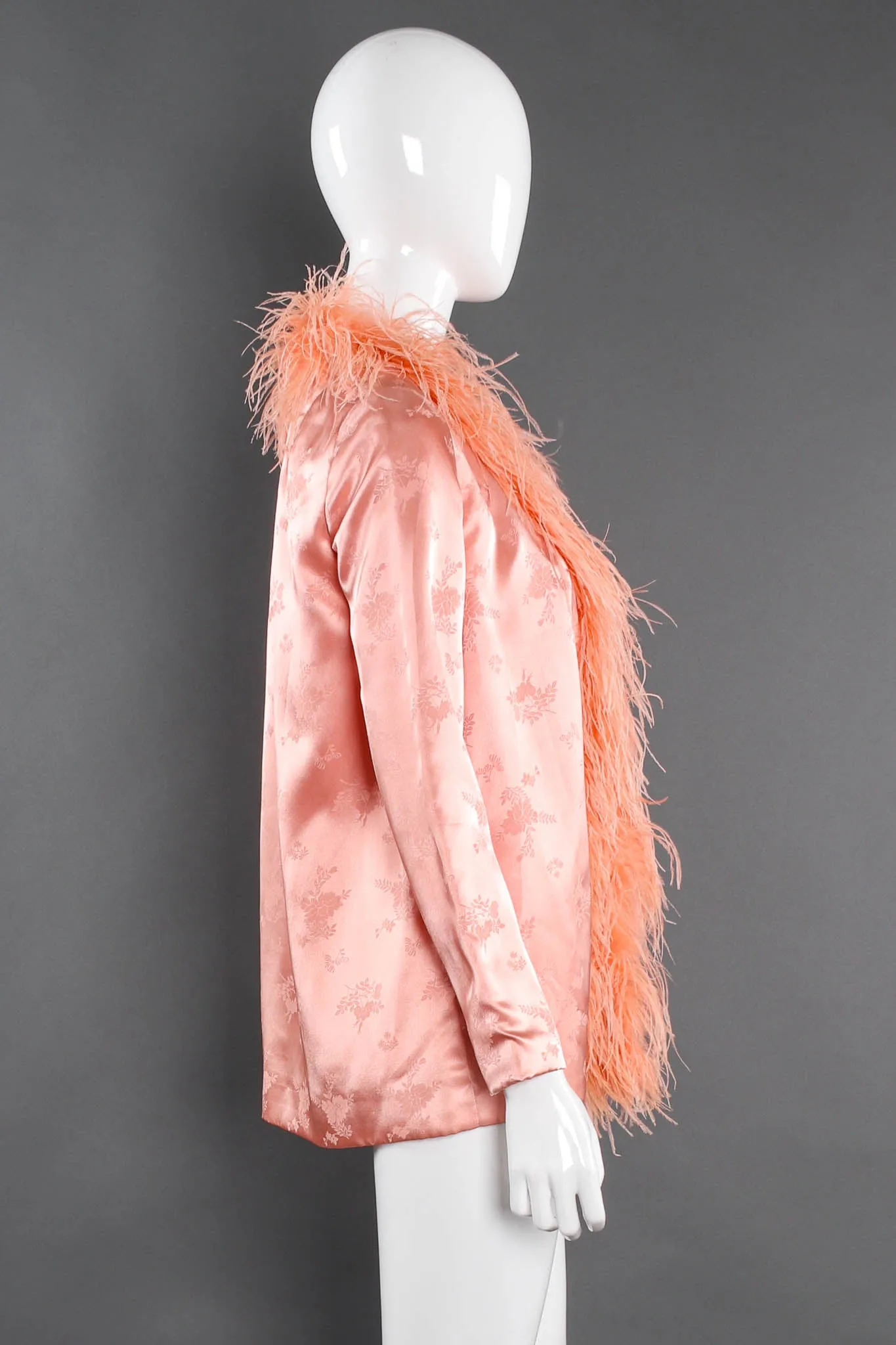 Floral Feather Jacket & Top Set