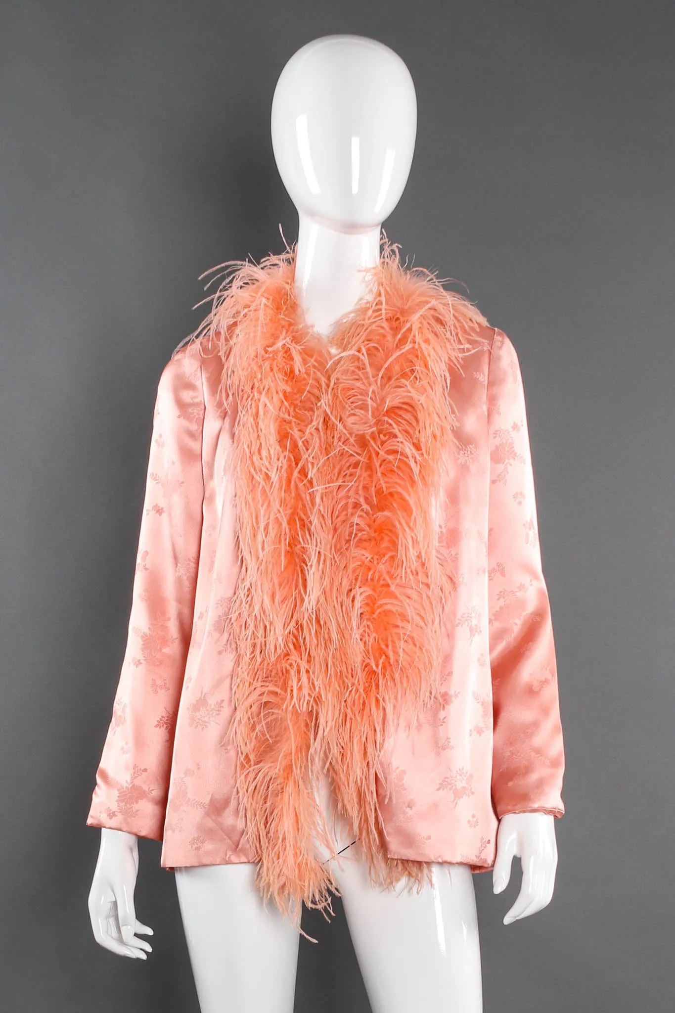 Floral Feather Jacket & Top Set