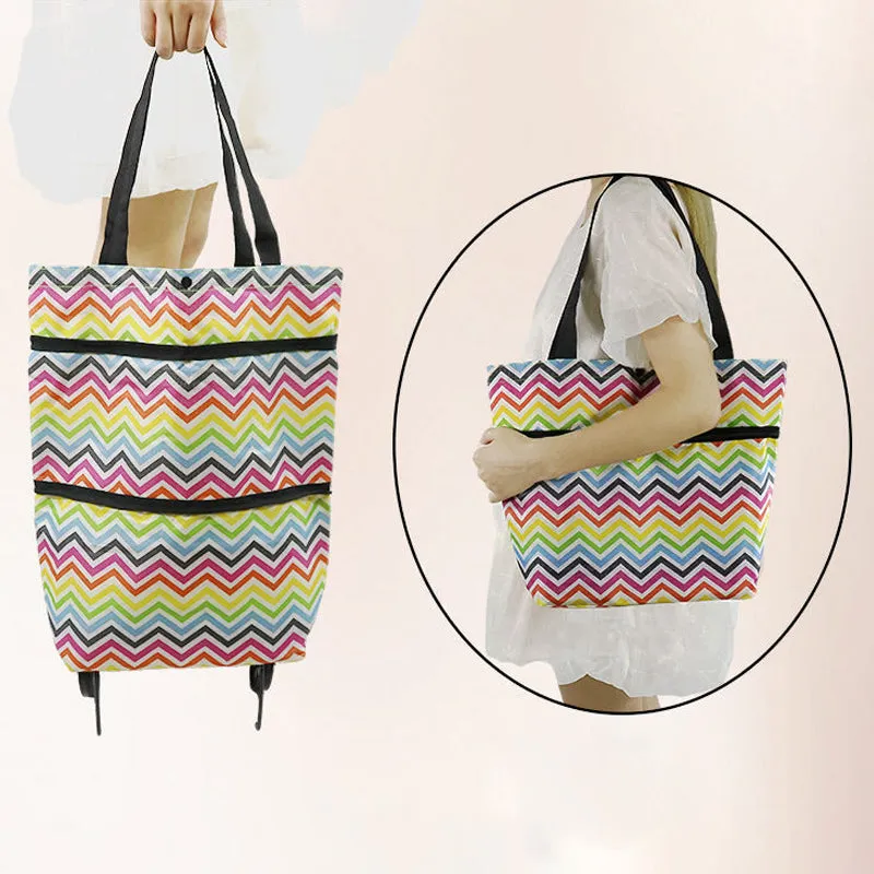 Foldable Shopping Trolley Tote Bag