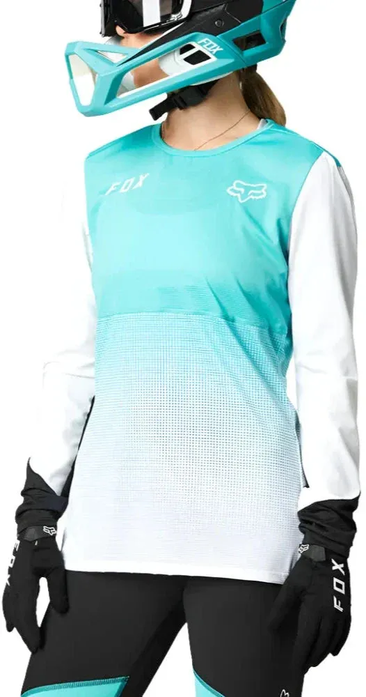 Fox WOMENS FLEXAIR LS JERSEY - Teal