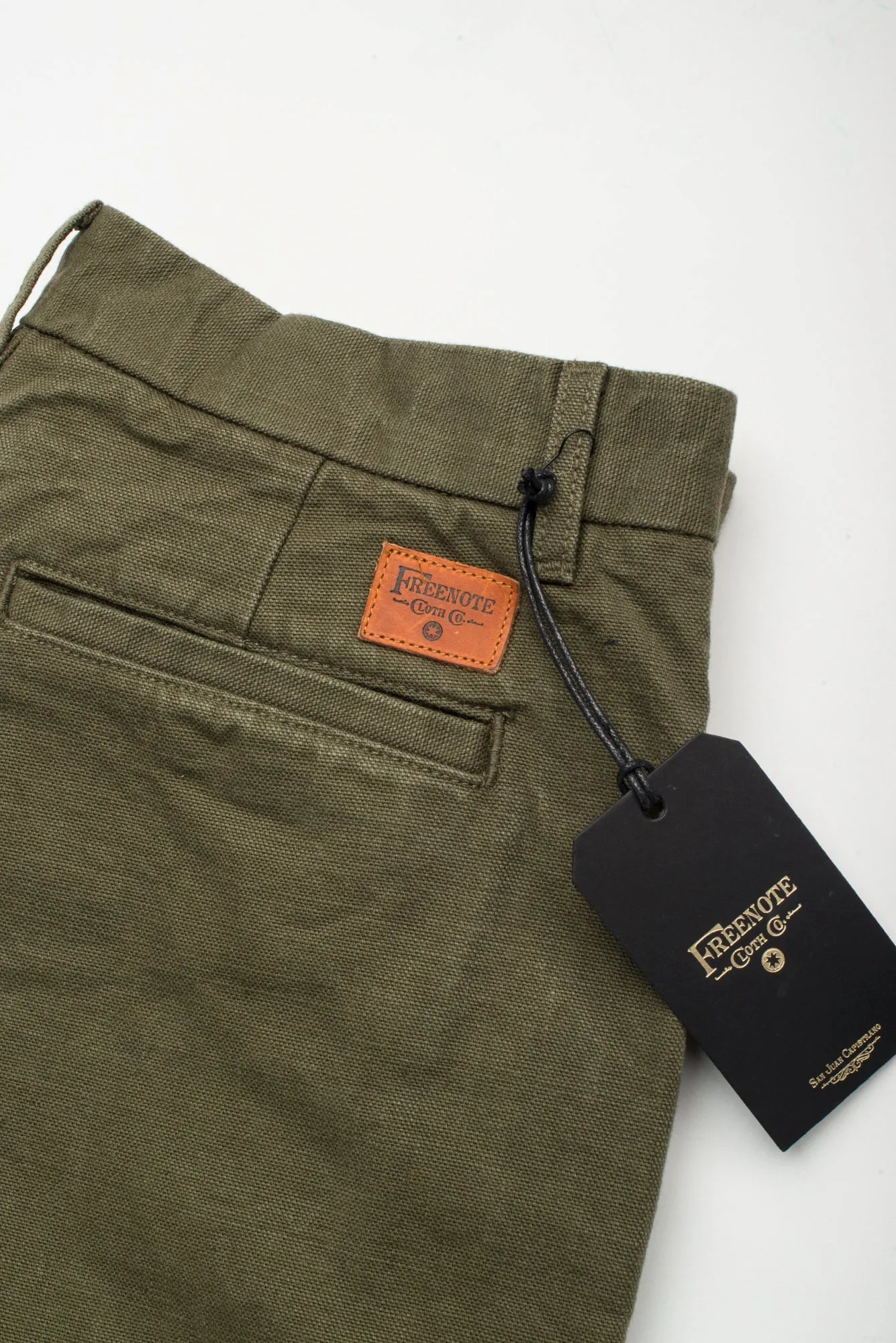 【Freenote】水洗重磅帆布軍褲 橄欖綠色／14oz／Workers Chino Slim Fit Pants