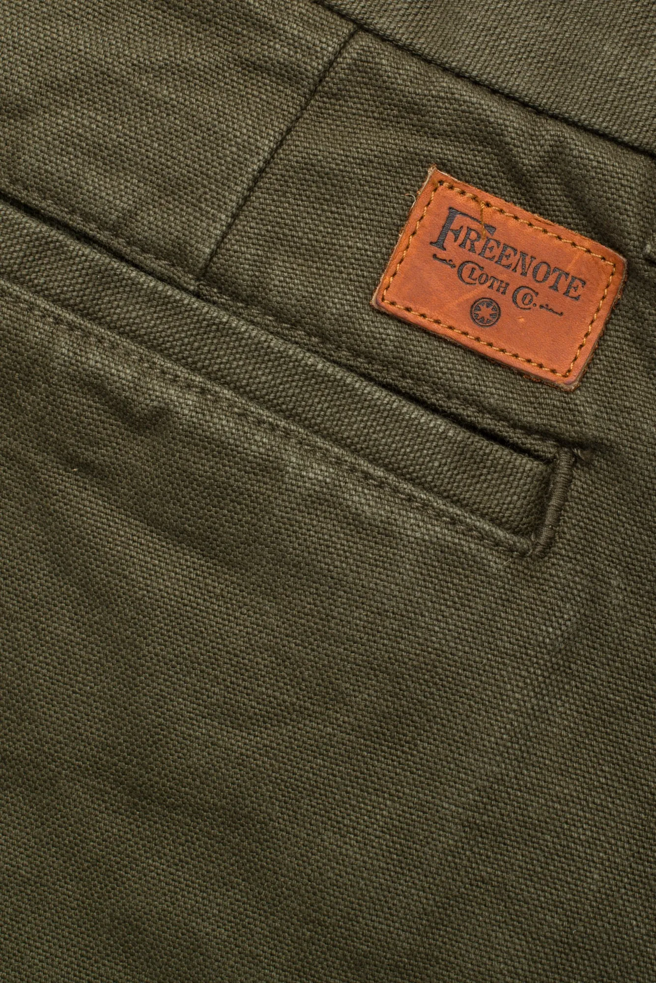 【Freenote】水洗重磅帆布軍褲 橄欖綠色／14oz／Workers Chino Slim Fit Pants