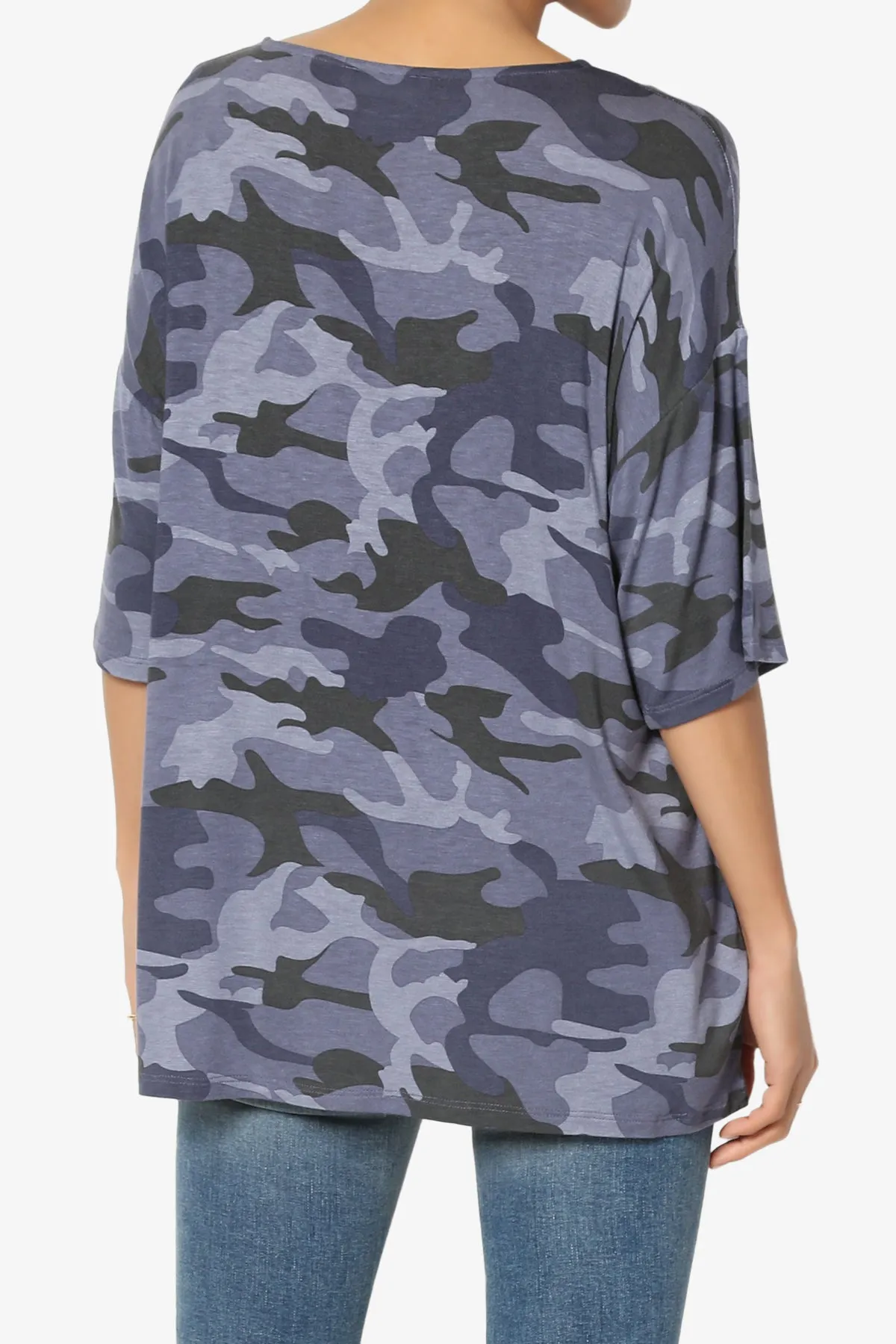 Fritzie Camo Print Jersey Top