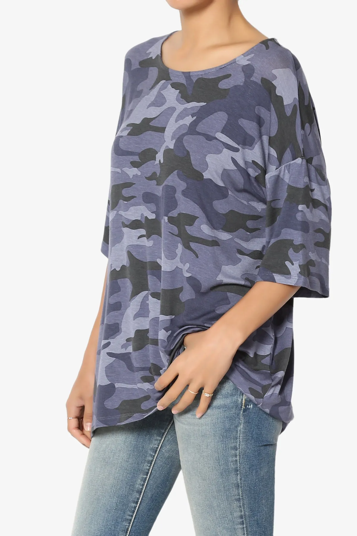 Fritzie Camo Print Jersey Top