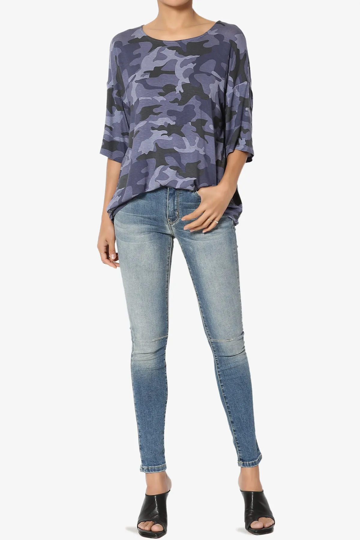 Fritzie Camo Print Jersey Top