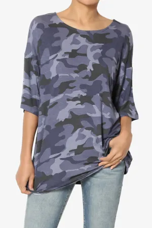 Fritzie Camo Print Jersey Top