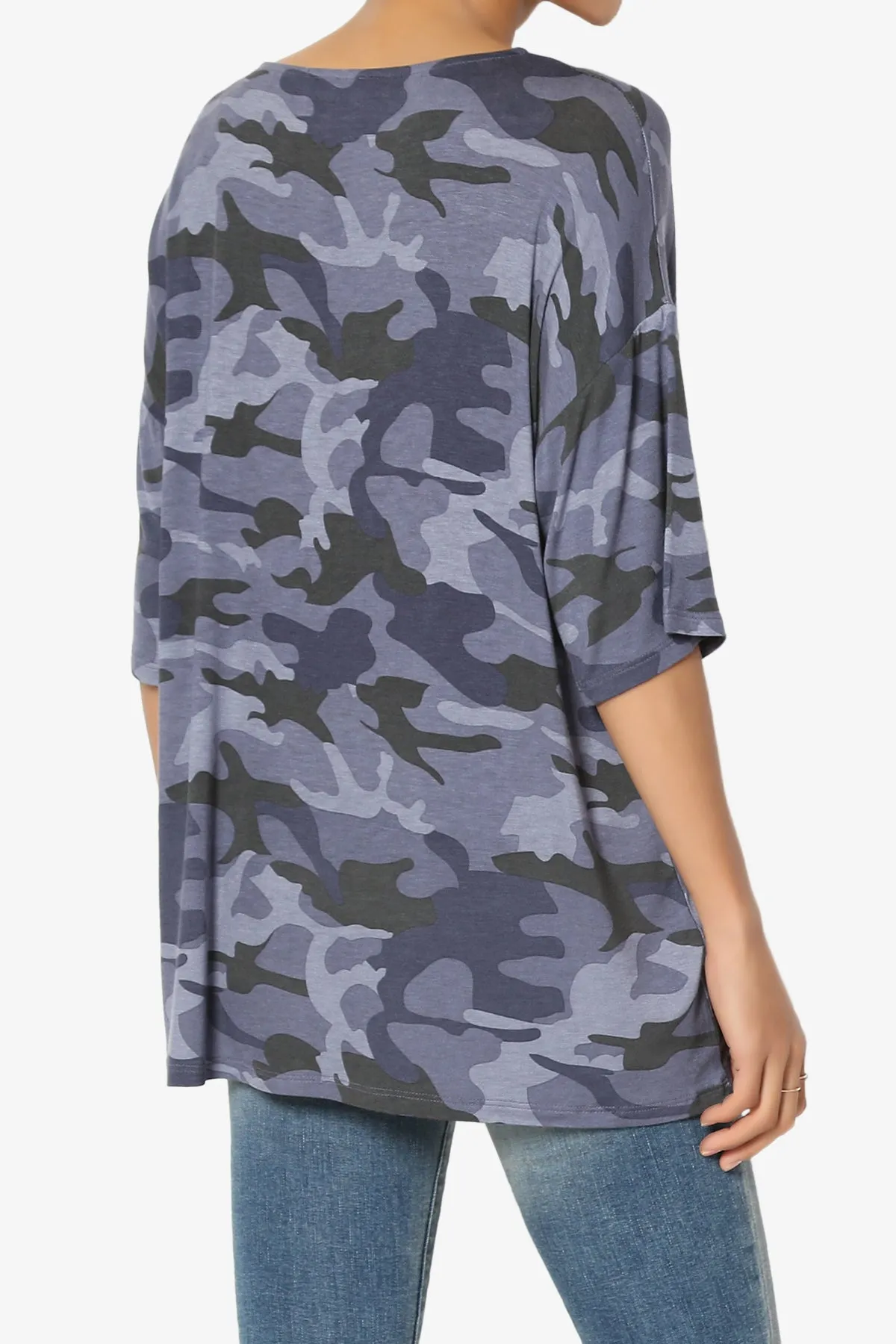 Fritzie Camo Print Jersey Top