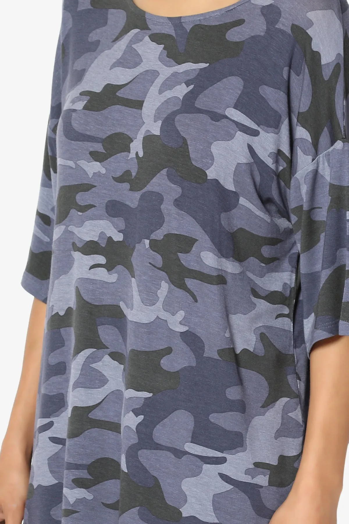 Fritzie Camo Print Jersey Top