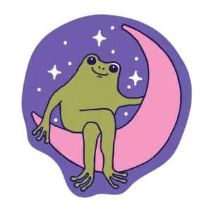 Froggy Moon Sticker