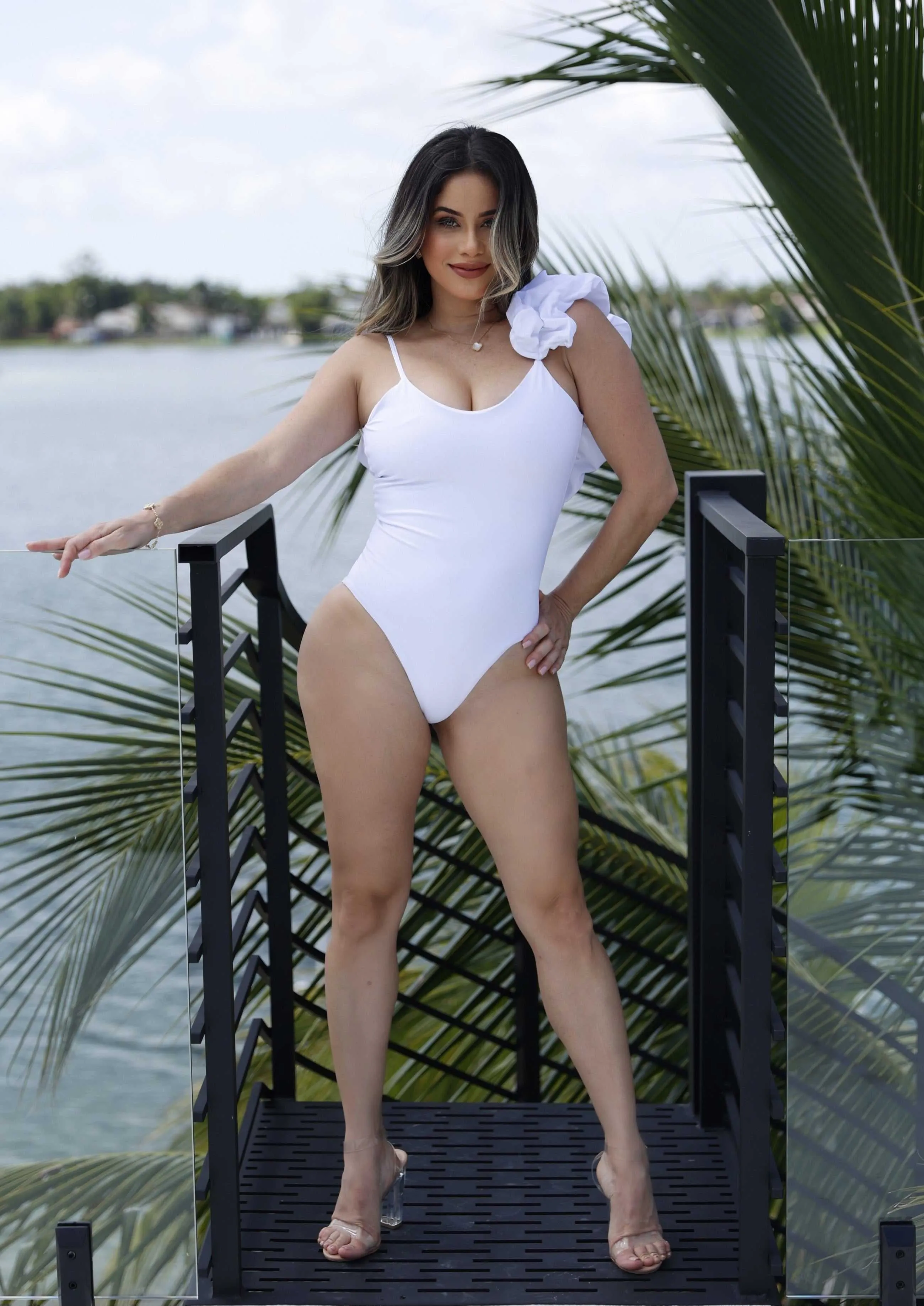 Galician One-Piece Swimsuit – White Open-Back Luxury Swimwear | Limited Edition 2025