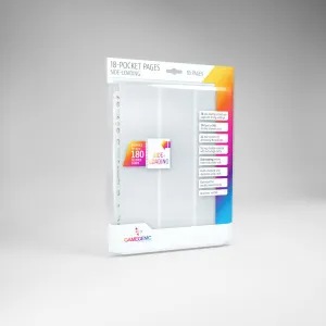 Gamegenic 18-Pocket Pages: Side-Loading (10 Pages Bag) - White