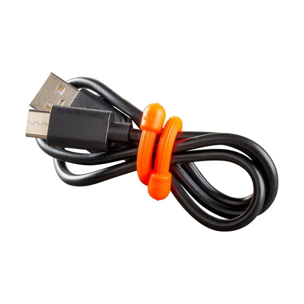 GEAR TIE REUSABLE RUBBER TWIST TIE(TM) (2pcs), Orange - length 18"