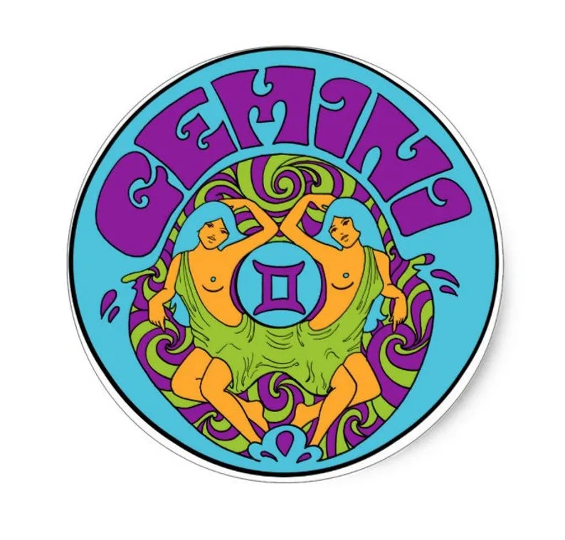 Gemini Zodiac Sticker 3"