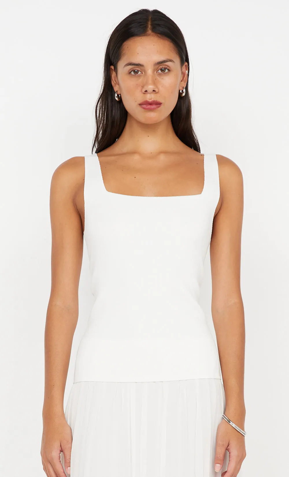 GEMMA SQUARE NECK TANK - IVORY