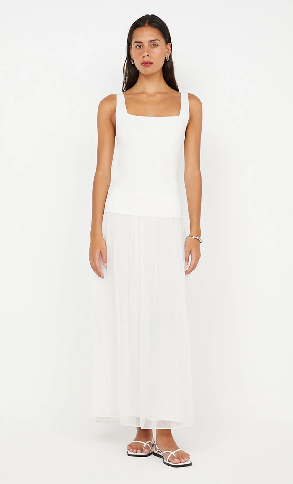 GEMMA SQUARE NECK TANK - IVORY