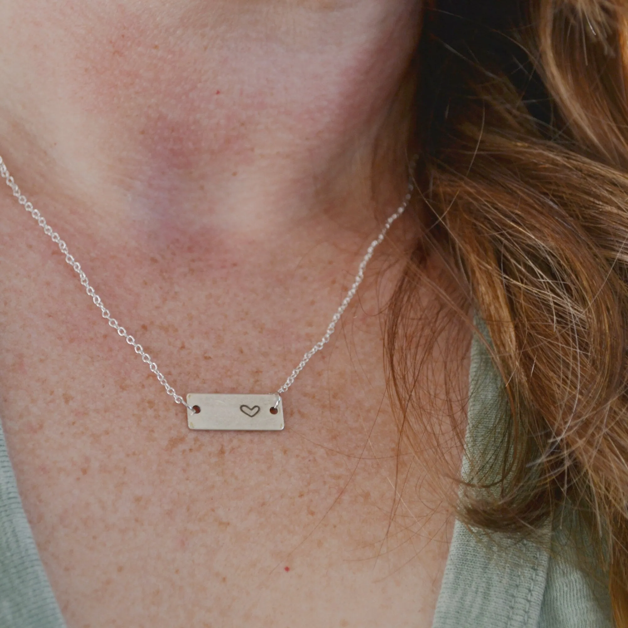 Gift for Dance Teacher,  Teacher Appreciation Gift, Dance Teacher Gift, Bar Necklace, Heart Necklace, Gifts for Her, Teacher Thank You Gift