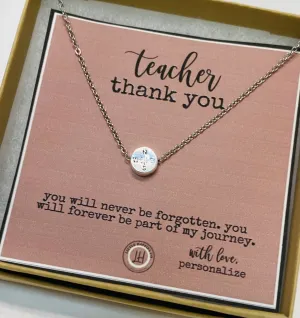 Gift for teacher, Teacher gift, Teacher appreication gift, gift from student, inexpensive teacher gift, compass necklace, teacher gifts