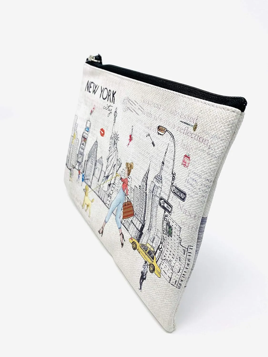 Girls & Women Large Fashion Cute New York Souvenir Zipper Pouch Travel Cosmetic Bag Hand Bag Makeup Purse (JP-330133A)