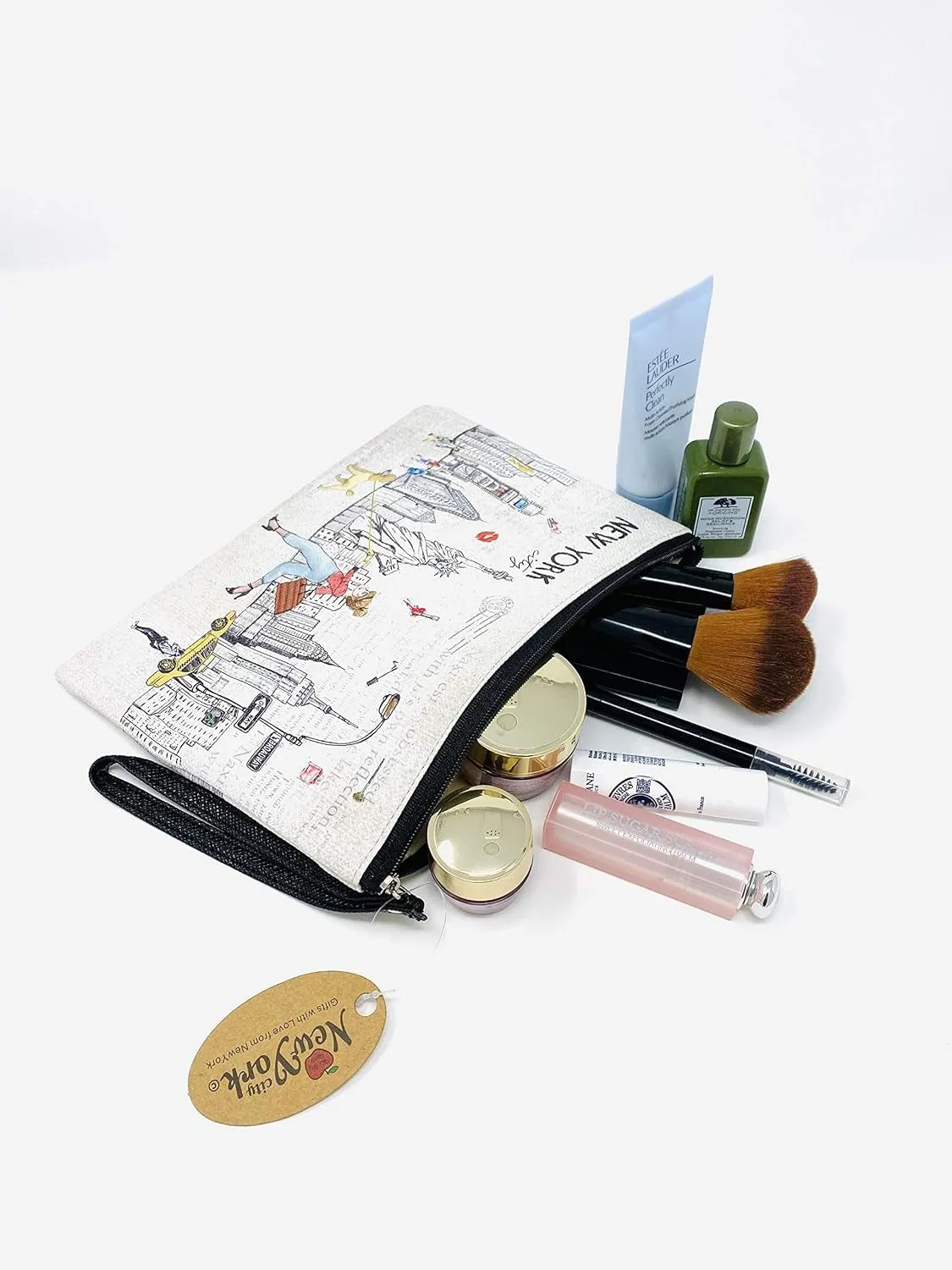 Girls & Women Large Fashion Cute New York Souvenir Zipper Pouch Travel Cosmetic Bag Hand Bag Makeup Purse (JP-330133A)