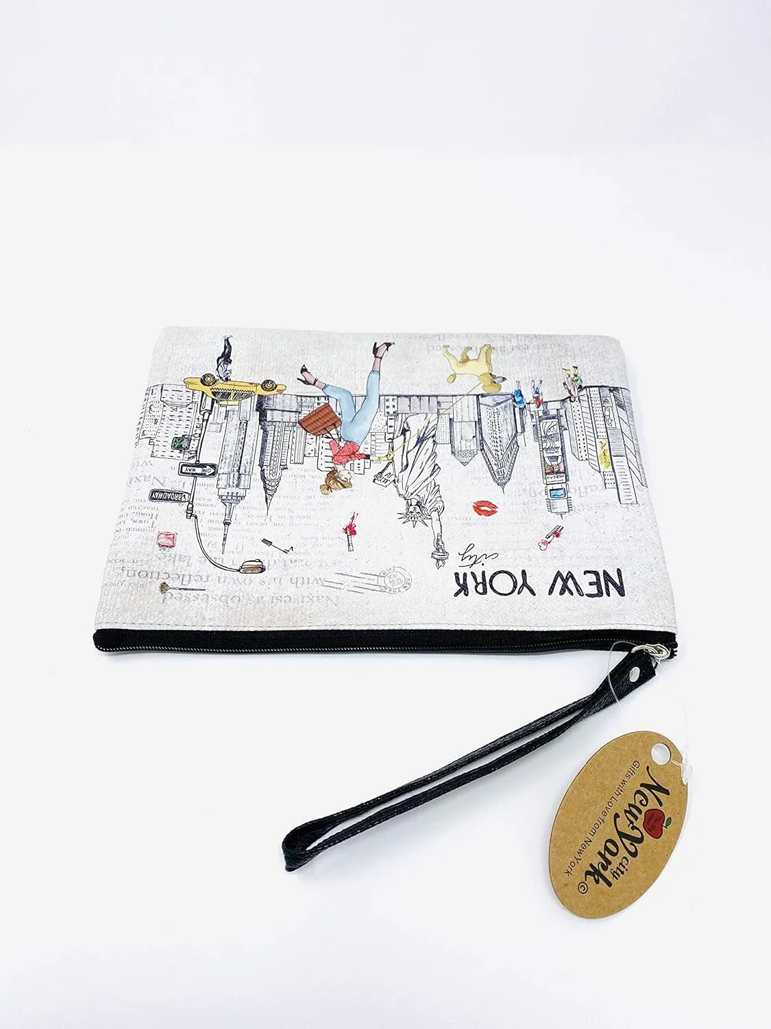 Girls & Women Large Fashion Cute New York Souvenir Zipper Pouch Travel Cosmetic Bag Hand Bag Makeup Purse (JP-330133A)