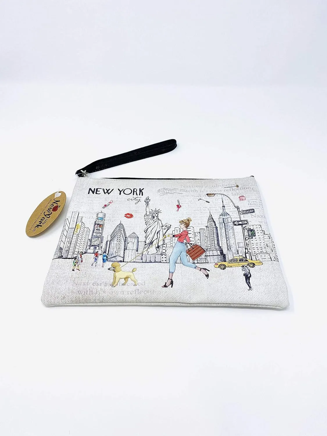 Girls & Women Large Fashion Cute New York Souvenir Zipper Pouch Travel Cosmetic Bag Hand Bag Makeup Purse (JP-330133A)