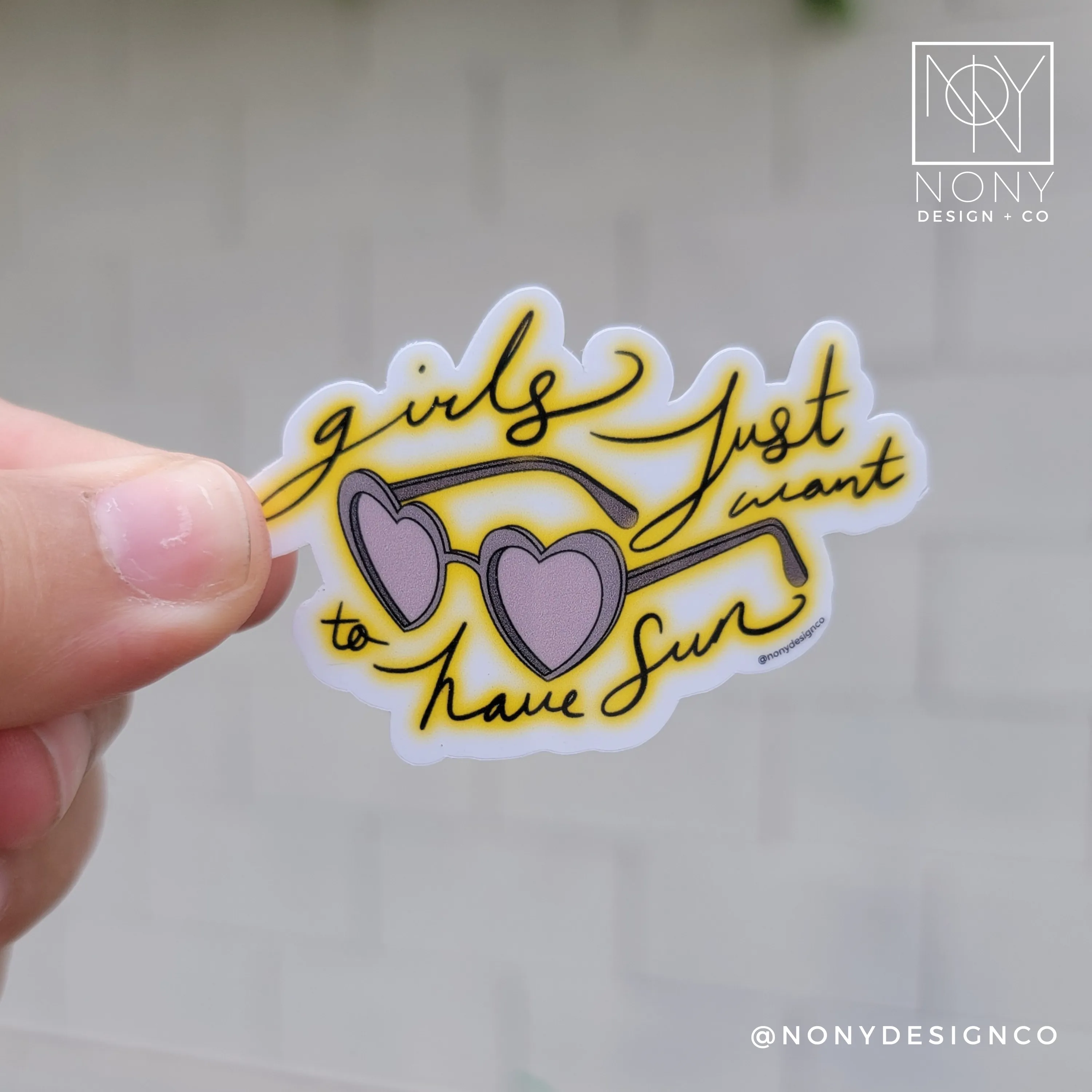Girls Just Want to Have Sun Die Cut Sticker