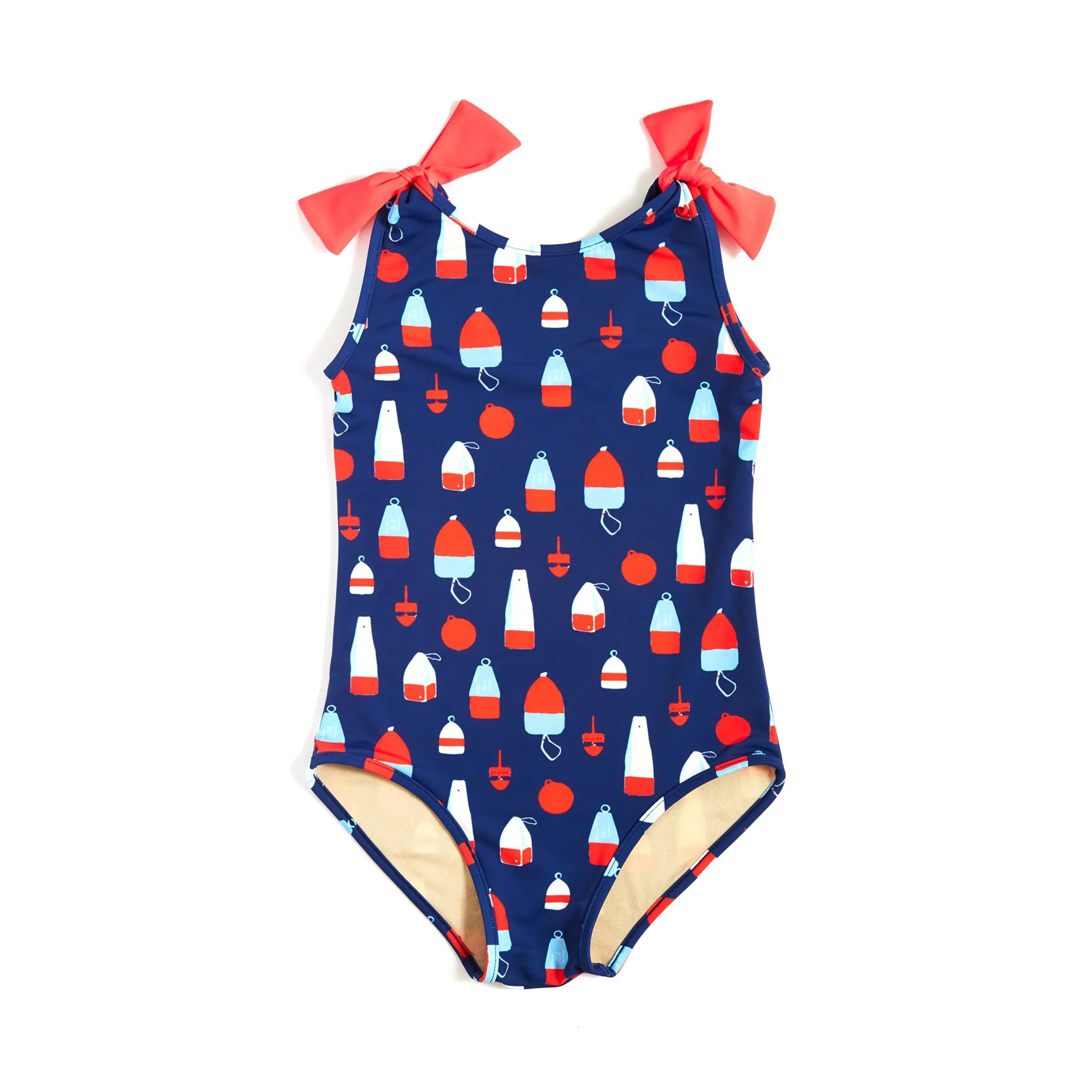Girl’s Tie-Shoulder One-Piece Swimsuit Buoys