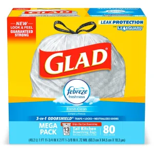 Glad ForceFlex Tall Kitchen Drawstring Trash Bags